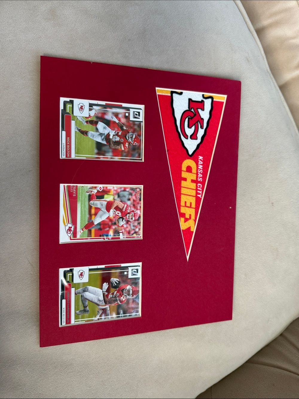 Kansas City Chiefs Pennant & Trading Card Display - Red